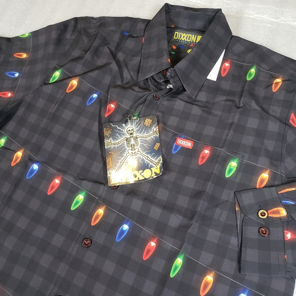 NWT Dixxon Flannel Co Men's Large "The Clark" Long Sleeve Party Shirt